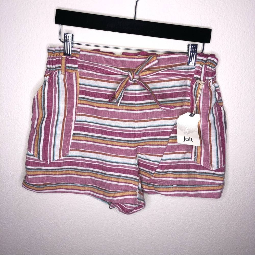 New with tags Jolt High waist pink striped shorts